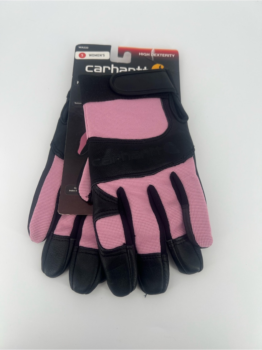 NWT Carhartt WA533 Women’s Small Pink Black High Dexterity Work Gloves